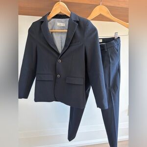 Mango MNG - Navy Blue suit - jacket size 9 pants size 8 - adjustable waistband